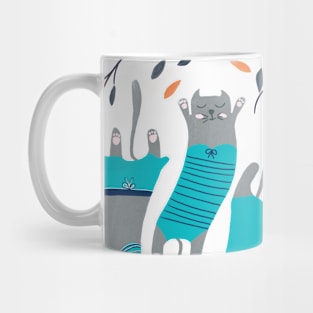 Swimsuit Cats in Teal Mug